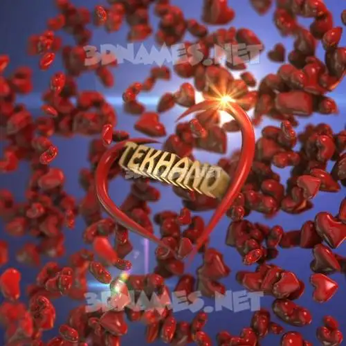 tekhand in Hearts style - 3D name wallpaper tekhand in Hearts style - 3D name wallpaper
