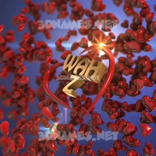 wah z in Hearts style - 3D name wallpaper wah z in Hearts style - 3D name wallpaper
