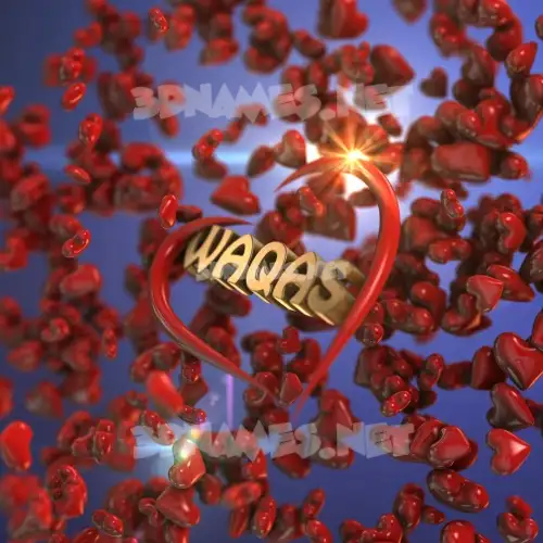 waqas in Hearts style - 3D name wallpaper waqas in Hearts style - 3D name wallpaper