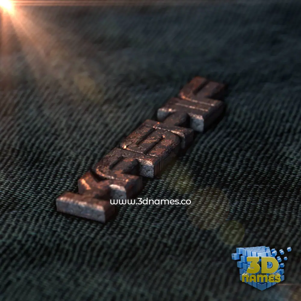 kashif in Rusty Metal style - 3D name wallpaper