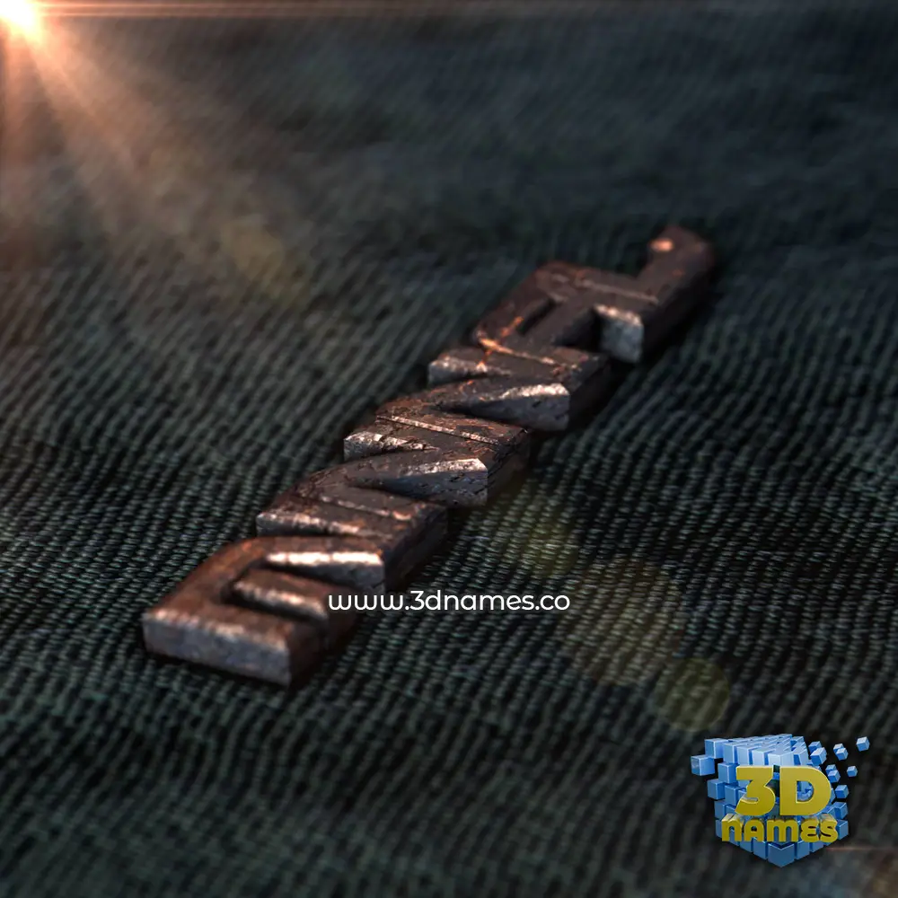 minnal in Rusty Metal style - 3D name wallpaper