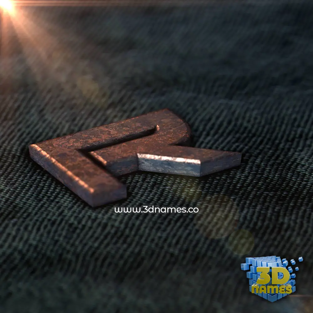 r in Rusty Metal style - 3D name wallpaper r in Rusty Metal style - 3D name wallpaper