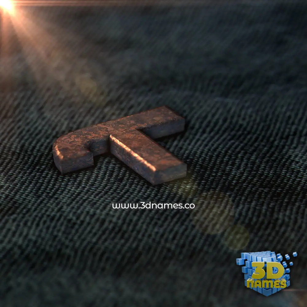 t in Rusty Metal style - 3D name wallpaper