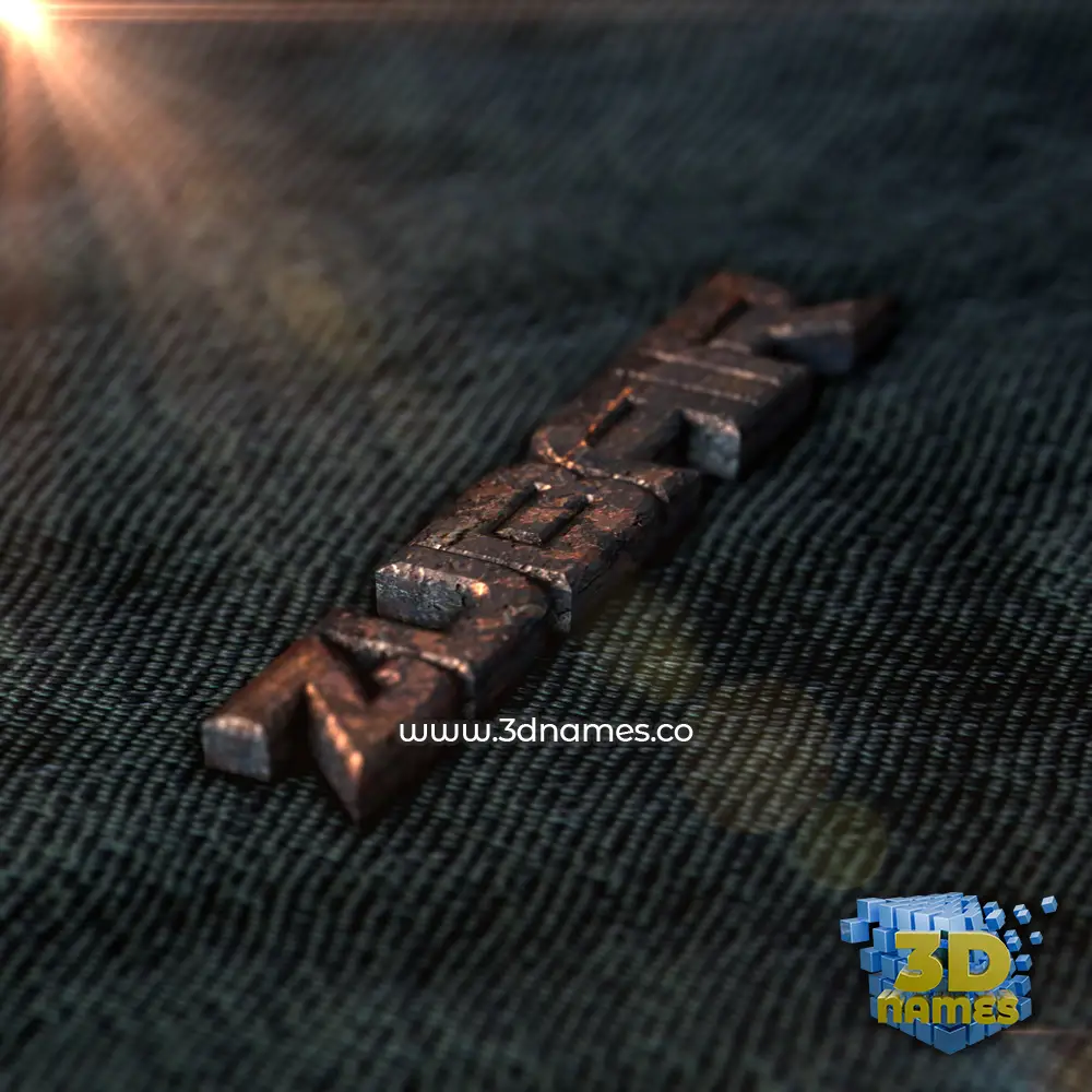 zubair in Rusty Metal style - 3D name wallpaper