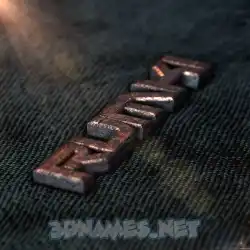 rumki in Rusty Metal style - 3D name wallpaper