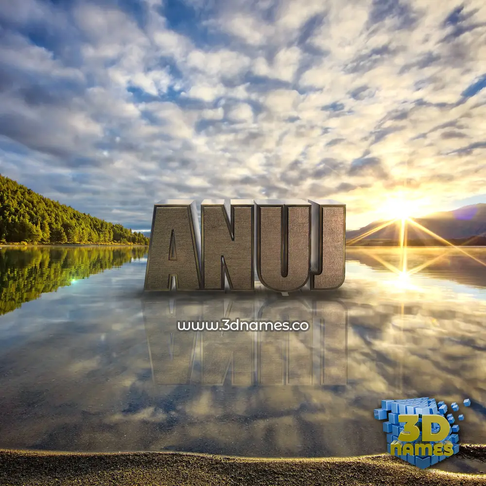 anuj in Morning Sunrise style - 3D name wallpaper