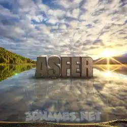asfer in Morning Sunrise style - 3D name wallpaper