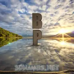 b p in Morning Sunrise style - 3D name wallpaper