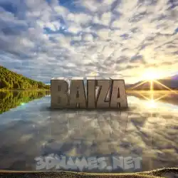 baiza in Morning Sunrise style - 3D name wallpaper