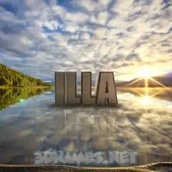 illa in Morning Sunrise style - 3D name wallpaper