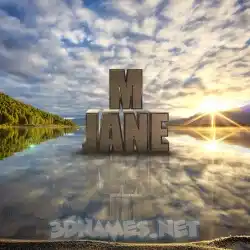 m jane in Morning Sunrise style - 3D name wallpaper