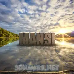 mansi in Morning Sunrise style - 3D name wallpaper