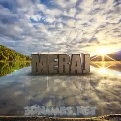 meraj in Morning Sunrise style - 3D name wallpaper
