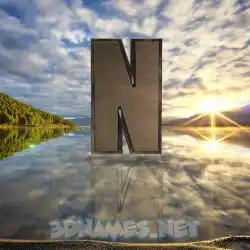 n in Morning Sunrise style - 3D name wallpaper