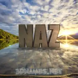 naz in Morning Sunrise style - 3D name wallpaper