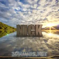 nick in Morning Sunrise style - 3D name wallpaper