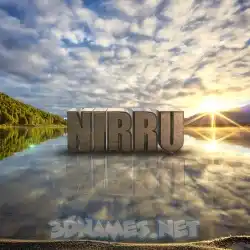 nirru in Morning Sunrise style - 3D name wallpaper