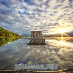nye 2020 in Morning Sunrise style - 3D name wallpaper