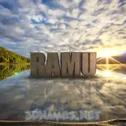ramu in Morning Sunrise style - 3D name wallpaper