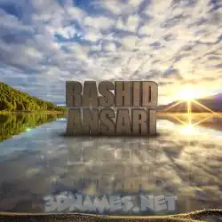 rashid ansari in Morning Sunrise style - 3D name wallpaper