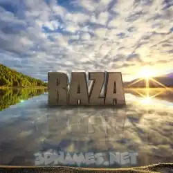 raza in Morning Sunrise style - 3D name wallpaper