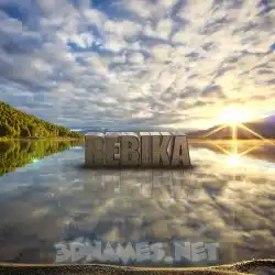 rebika in Morning Sunrise style - 3D name wallpaper