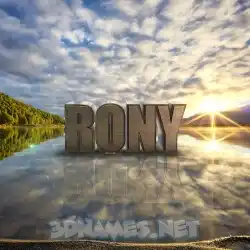 rony in Morning Sunrise style - 3D name wallpaper