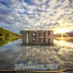 tech in Morning Sunrise style - 3D name wallpaper