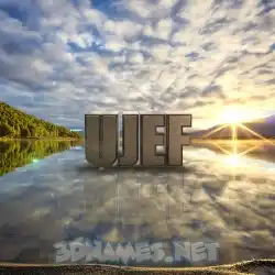 ujef in Morning Sunrise style - 3D name wallpaper