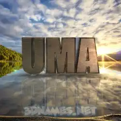 uma in Morning Sunrise style - 3D name wallpaper