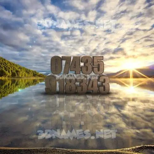 07435 918343 in Morning Sunrise style - 3D name wallpaper
