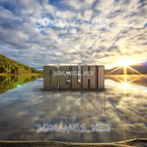 delhi in Morning Sunrise style - 3D name wallpaper delhi in Morning Sunrise style - 3D name wallpaper