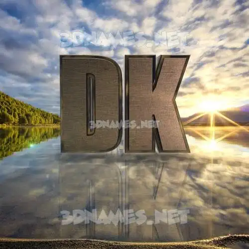 dk in Morning Sunrise style - 3D name wallpaper dk in Morning Sunrise style - 3D name wallpaper