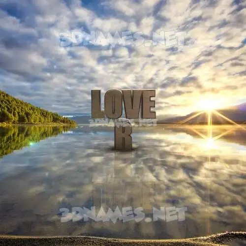 love r in Morning Sunrise style - 3D name wallpaper love r in Morning Sunrise style - 3D name wallpaper