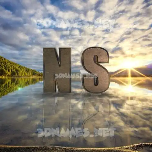 n s in Morning Sunrise style - 3D name wallpaper n s in Morning Sunrise style - 3D name wallpaper