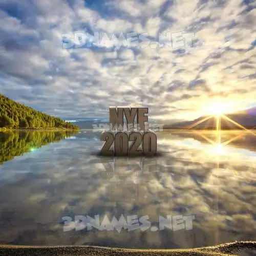 nye 2020 in Morning Sunrise style - 3D name wallpaper nye 2020 in Morning Sunrise style - 3D name wallpaper
