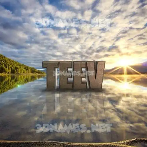 teev in Morning Sunrise style - 3D name wallpaper
