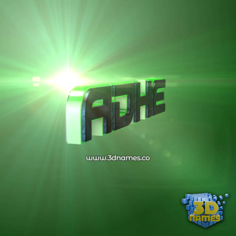 adhe in Green Light style - 3D name wallpaper