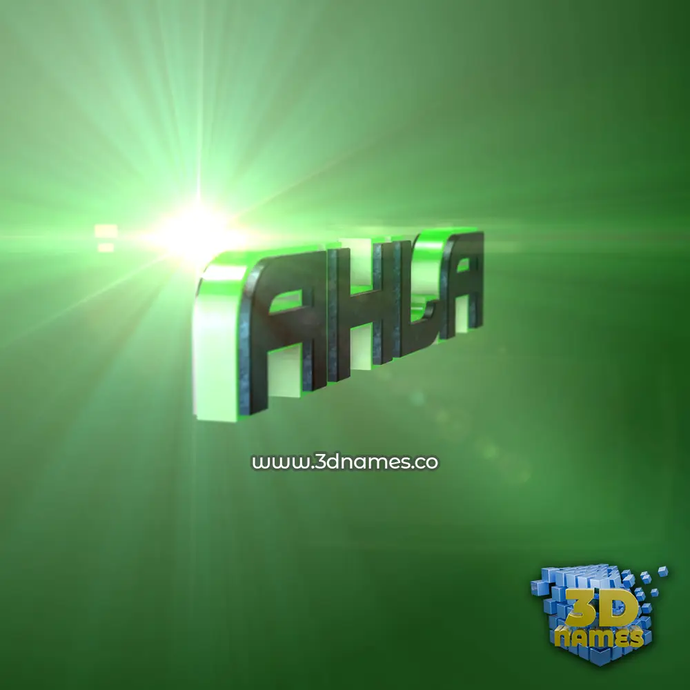 ahla in Green Light style - 3D name wallpaper ahla in Green Light style - 3D name wallpaper