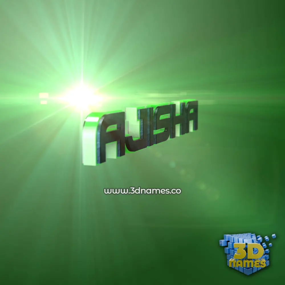 ajisha in Green Light style - 3D name wallpaper ajisha in Green Light style - 3D name wallpaper