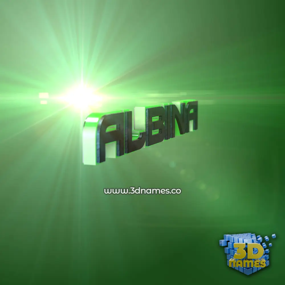 albina in Green Light style - 3D name wallpaper