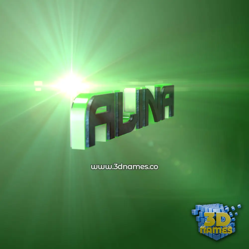 alina in Green Light style - 3D name wallpaper alina in Green Light style - 3D name wallpaper