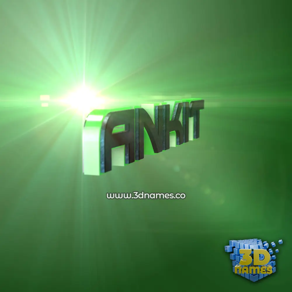 ankit in Green Light style - 3D name wallpaper