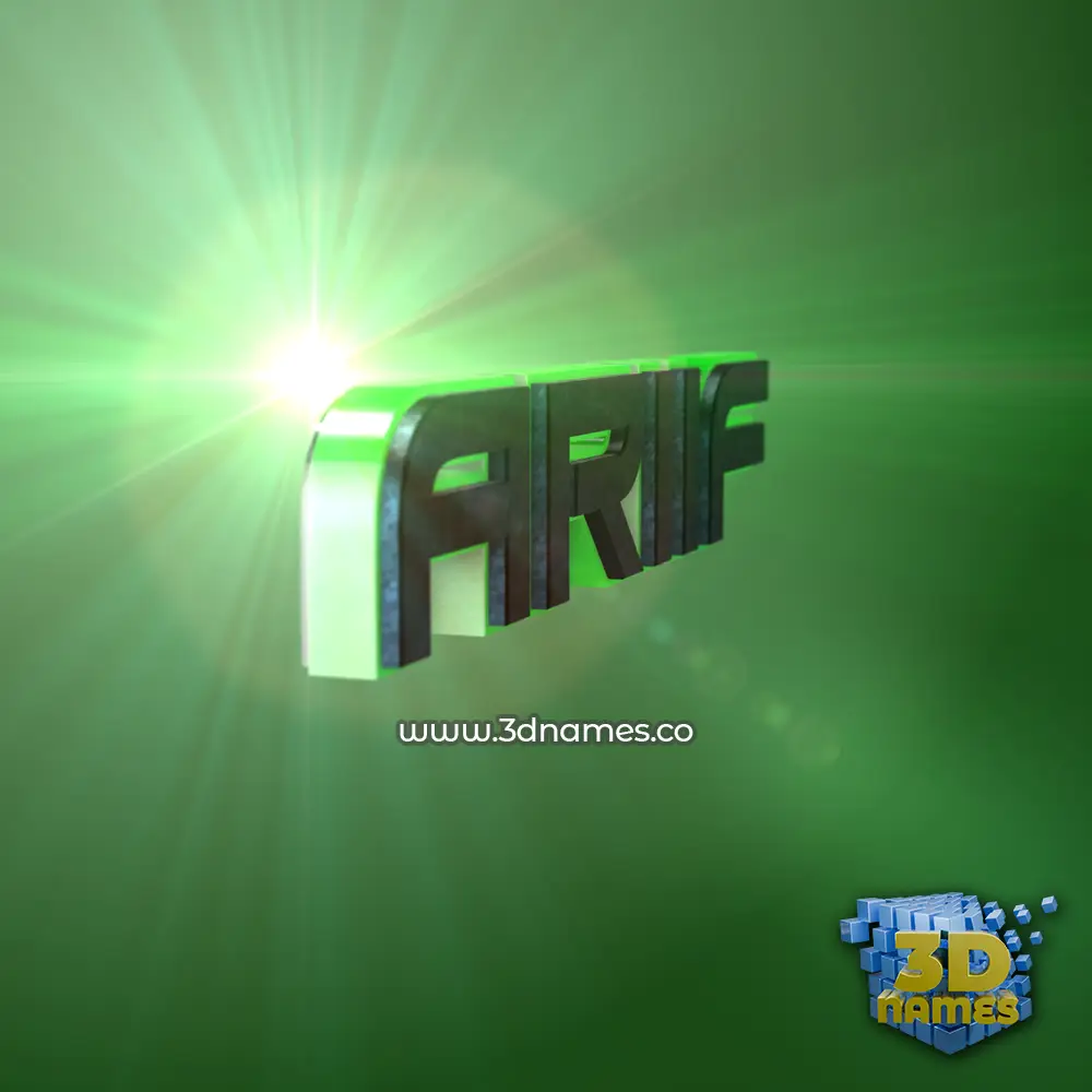 ariif in Green Light style - 3D name wallpaper ariif in Green Light style - 3D name wallpaper