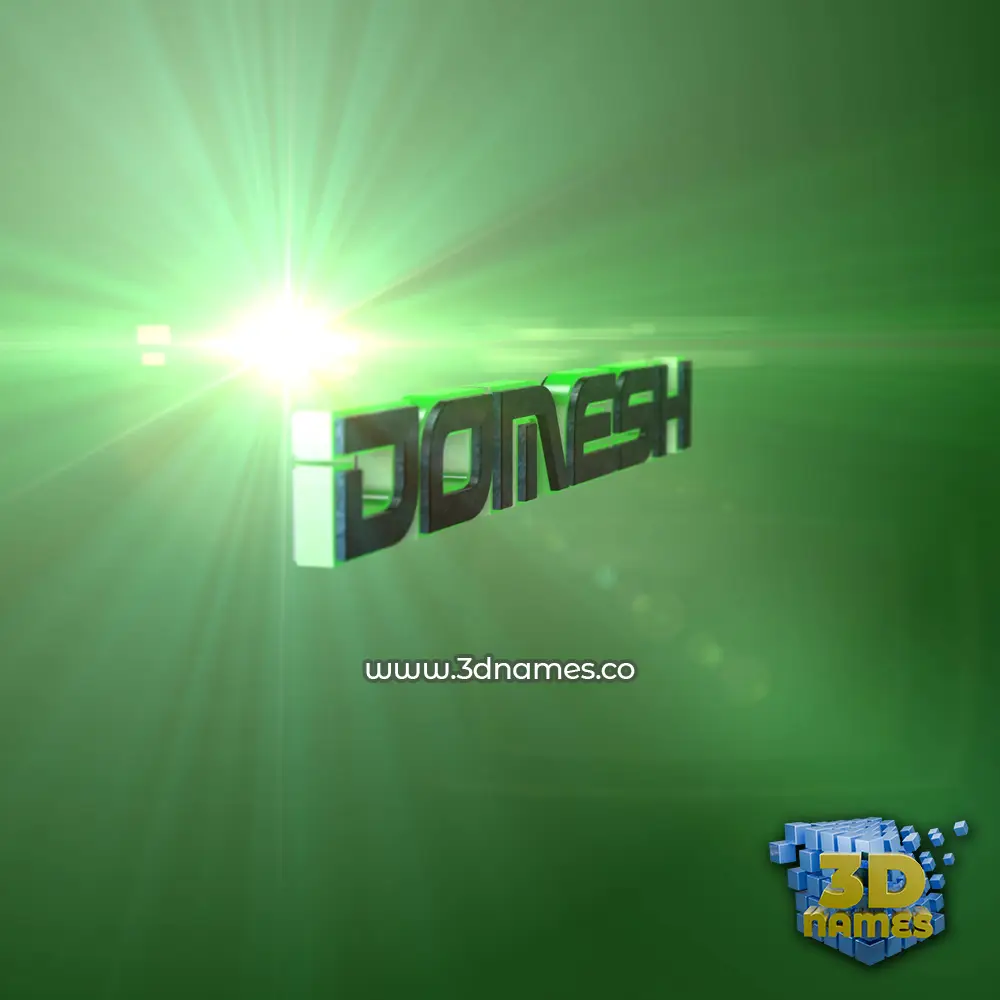 domesh in Green Light style - 3D name wallpaper