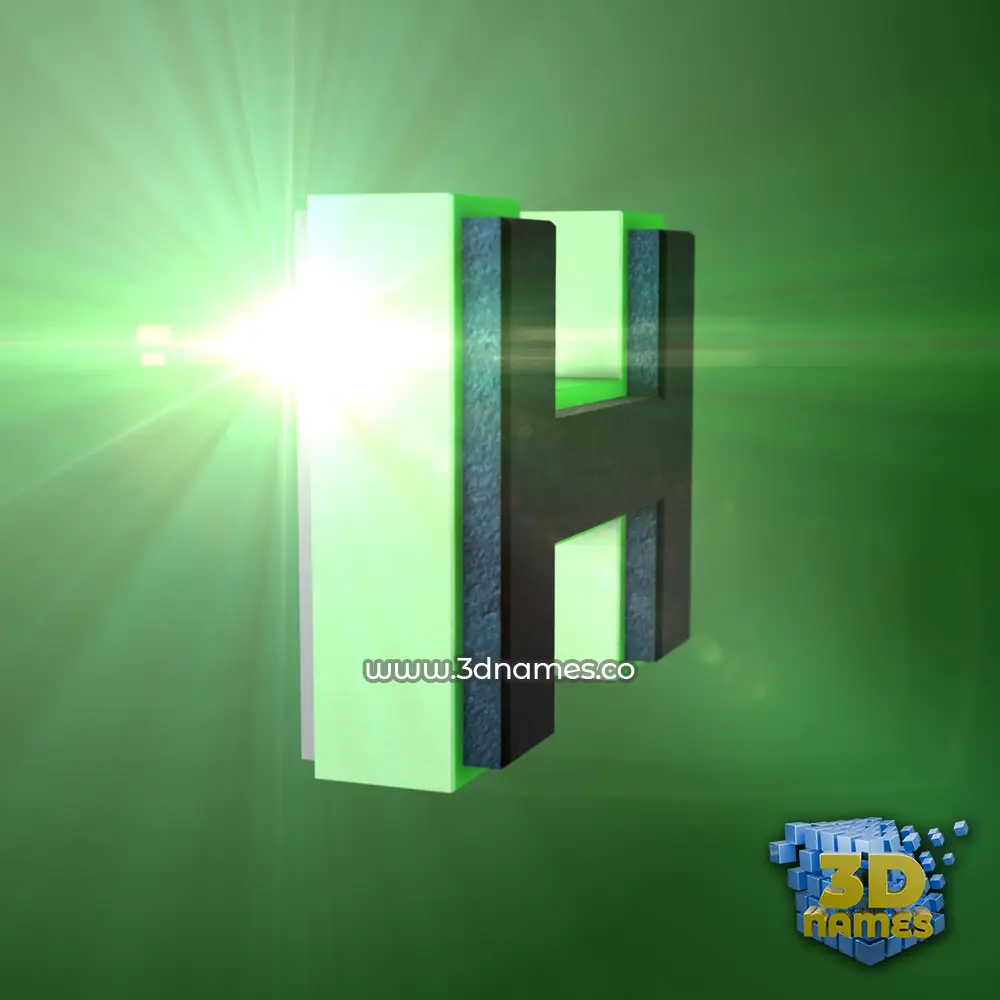 h in Green Light style - 3D name wallpaper h in Green Light style - 3D name wallpaper