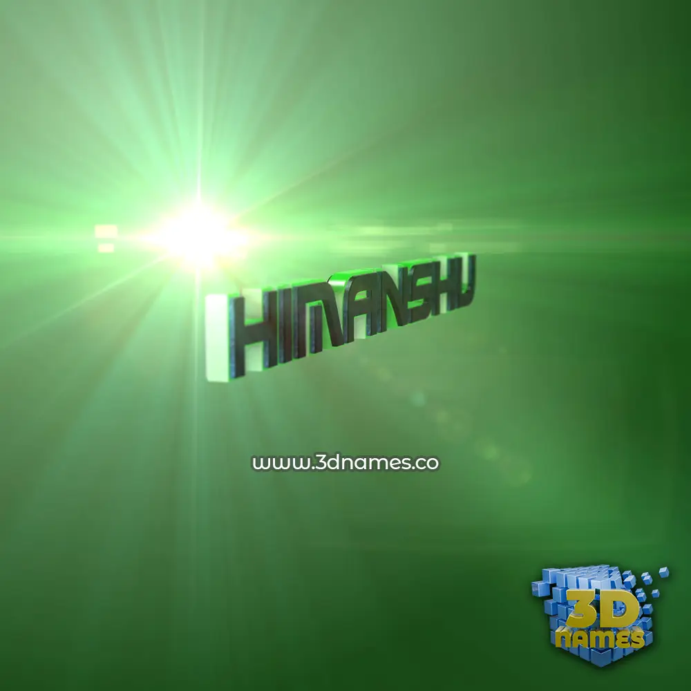 himanshu in Green Light style - 3D name wallpaper