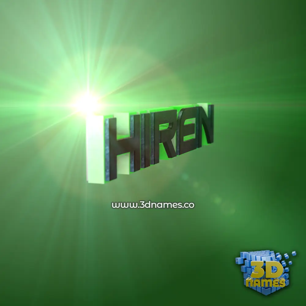 hiren in Green Light style - 3D name wallpaper hiren in Green Light style - 3D name wallpaper