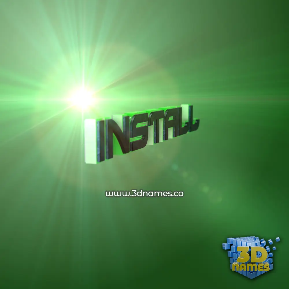install in Green Light style - 3D name wallpaper