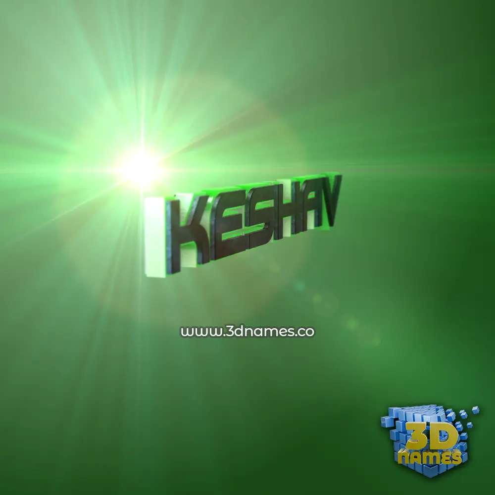 keshav in Green Light style - 3D name wallpaper